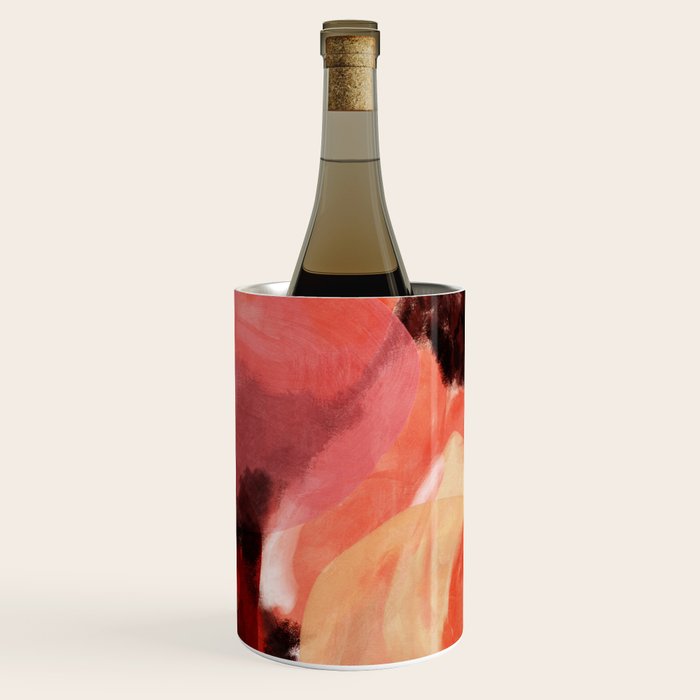 pink summer roses 2 triptych abstract Wine Chiller Gallery Image 1