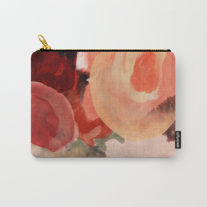 pink summer roses 2 triptych abstract Carry All Pouch Gallery Image 1