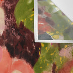 pink summer roses 2 triptych abstract Wall Tapestry Gallery Image 3