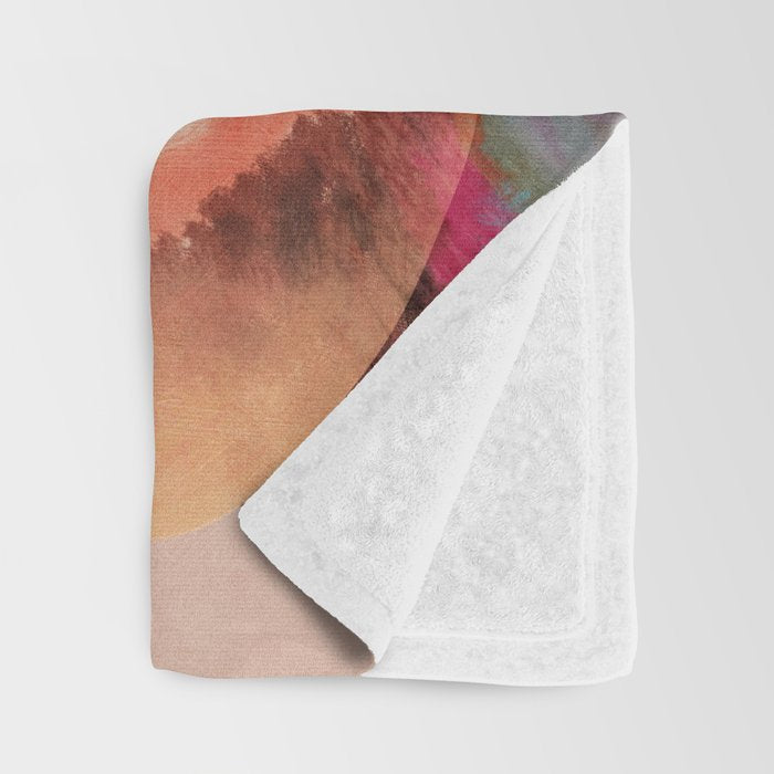 pink summer roses 2 triptych abstract Throw Blanket Gallery Image 3