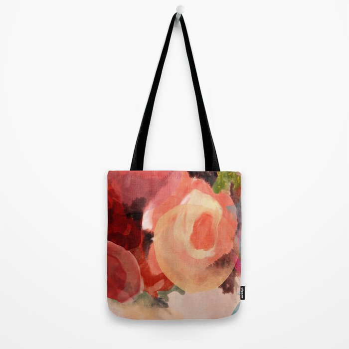 pink summer roses 2 triptych abstract Tote Bag Gallery Image 2