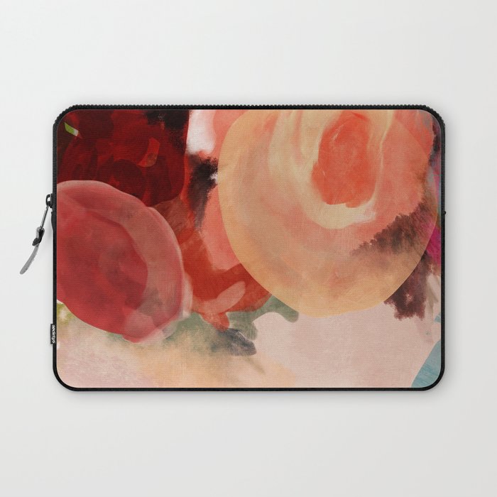 pink summer roses 2 triptych abstract Laptop Sleeve Gallery Image 1