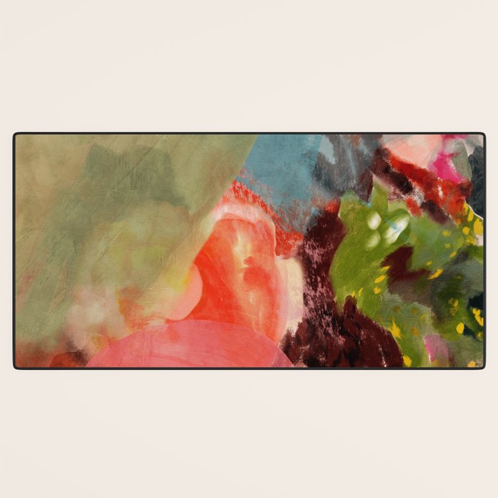pink summer roses 2 triptych abstract Desk Mat Gallery Image 3