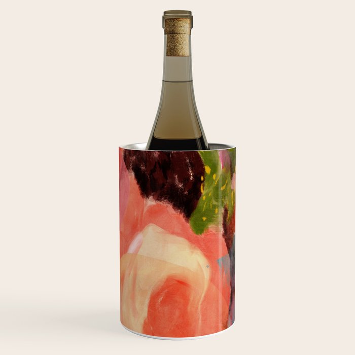 pink summer roses 2 triptych abstract Wine Chiller Gallery Image 3