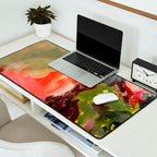 pink summer roses 2 triptych abstract Desk Mat Gallery Image 2