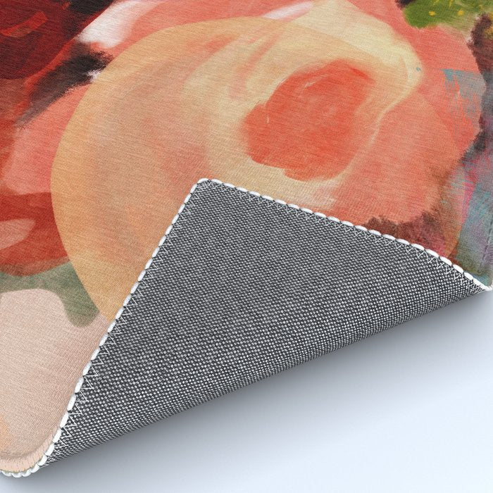 pink summer roses 2 triptych abstract Rug Gallery Image 4