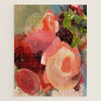 pink summer roses 2 triptych abstract Jigsaw Puzzle Gallery Image 1