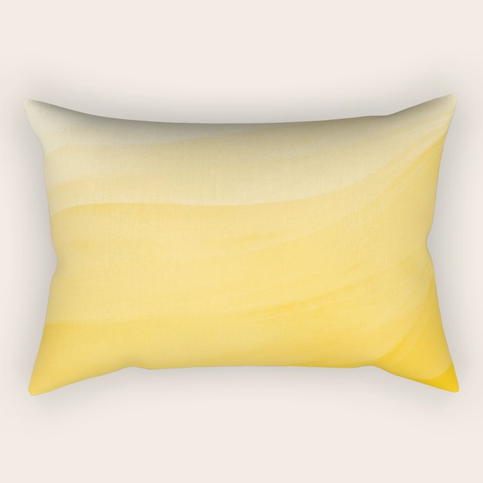 Monochromatic Pale Yellow into Gold Abstract Painting Rectangular Pillow Gallery Image 2