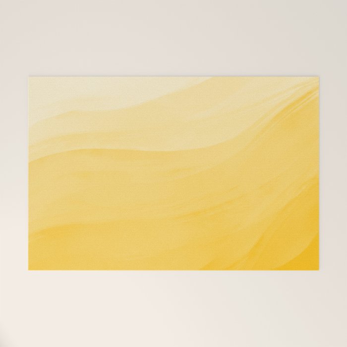Monochromatic Pale Yellow into Gold Abstract Painting Welcome Mat Gallery Image 1