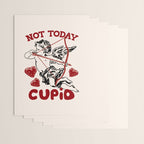 Not Today Cupid Funny Anti Valentine Quote Wrapping Paper Gallery Image 3