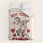 Not Today Cupid Funny Anti Valentine Quote Comforter Gallery Image 6