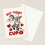 Not Today Cupid Funny Anti Valentine Quote Stationery Card Gallery Image 2