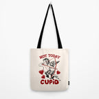 Not Today Cupid Funny Anti Valentine Quote Tote Bag Gallery Image 2