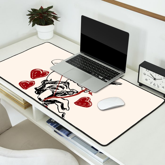 Not Today Cupid Funny Anti Valentine Quote Desk Mat Gallery Image 2