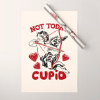 Not Today Cupid Funny Anti Valentine Quote Wrapping Paper Gallery Image 1