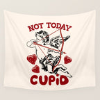 Not Today Cupid Funny Anti Valentine Quote Wall Tapestry Gallery Image 4