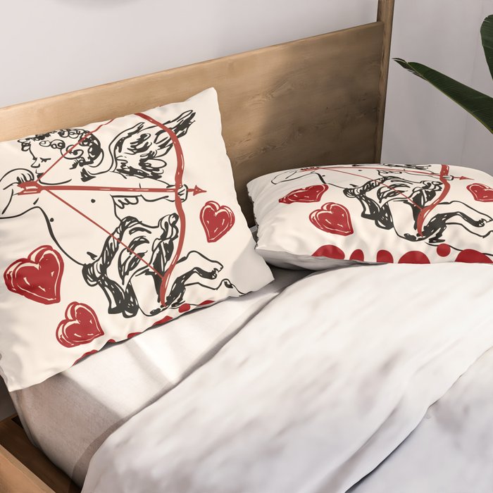 Not Today Cupid Funny Anti Valentine Quote Pillow Sham Gallery Image 2