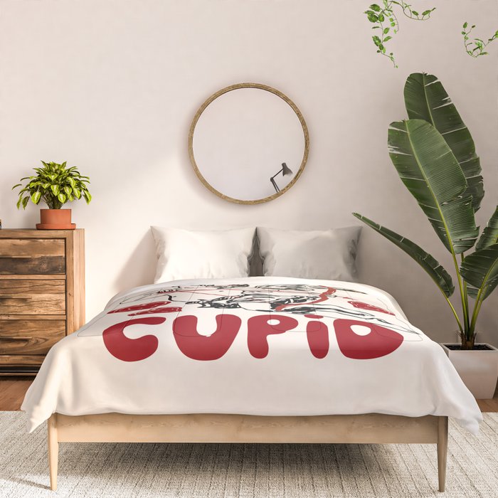 Not Today Cupid Funny Anti Valentine Quote Comforter Gallery Image 3