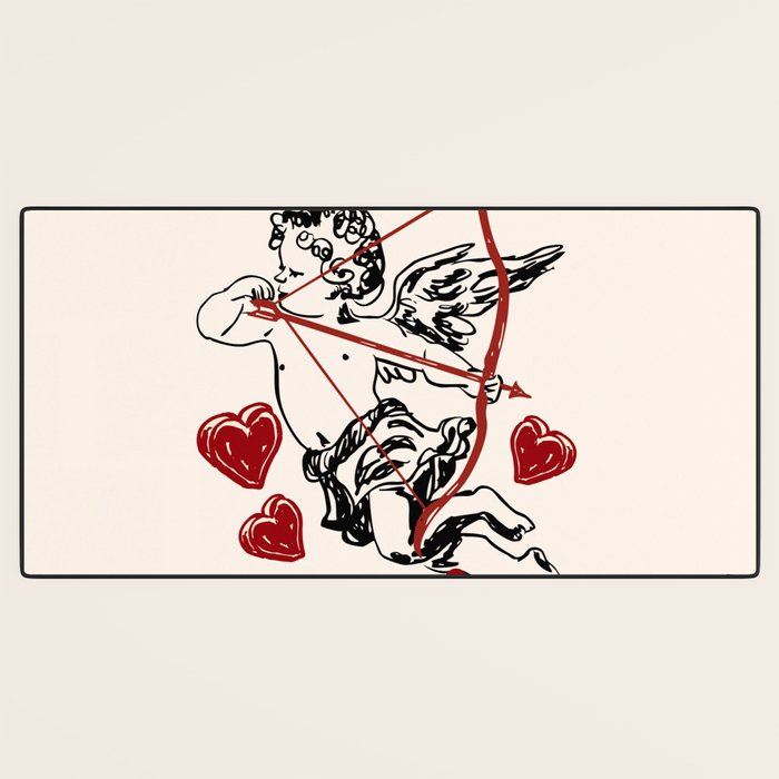 Not Today Cupid Funny Anti Valentine Quote Desk Mat Gallery Image 3