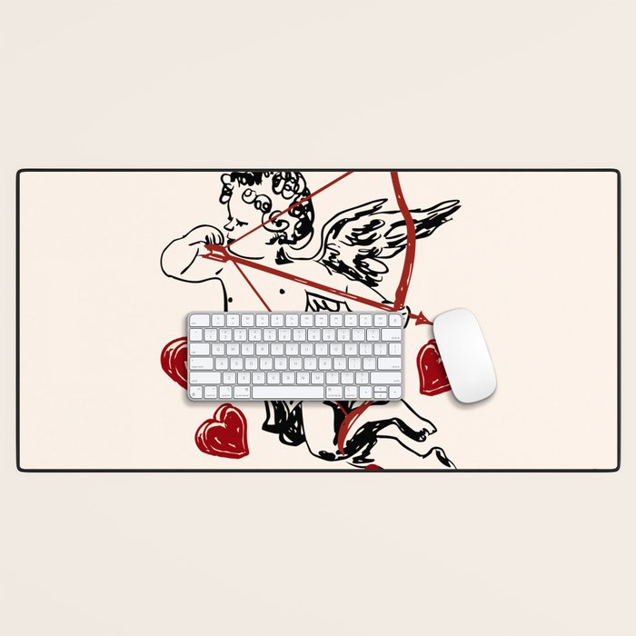 Not Today Cupid Funny Anti Valentine Quote Desk Mat Gallery Image 1