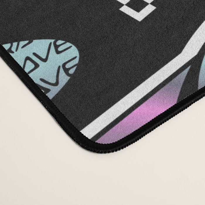 Retro holographic Y2K sticker pattern Desk Mat Gallery Image 4