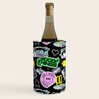 Retro holographic Y2K sticker pattern Wine Chiller Gallery Image 2