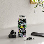 Retro holographic Y2K sticker pattern Water Bottle Gallery Image 4