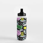 Retro holographic Y2K sticker pattern Water Bottle Gallery Image 2