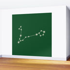 Pisces Zodiac Star Constellation Line Art Green Wall Mural Gallery Image 2