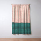 N28 - Anthropologie Traditional Moroccan Style Pink Texture Window Curtain Gallery Image 3