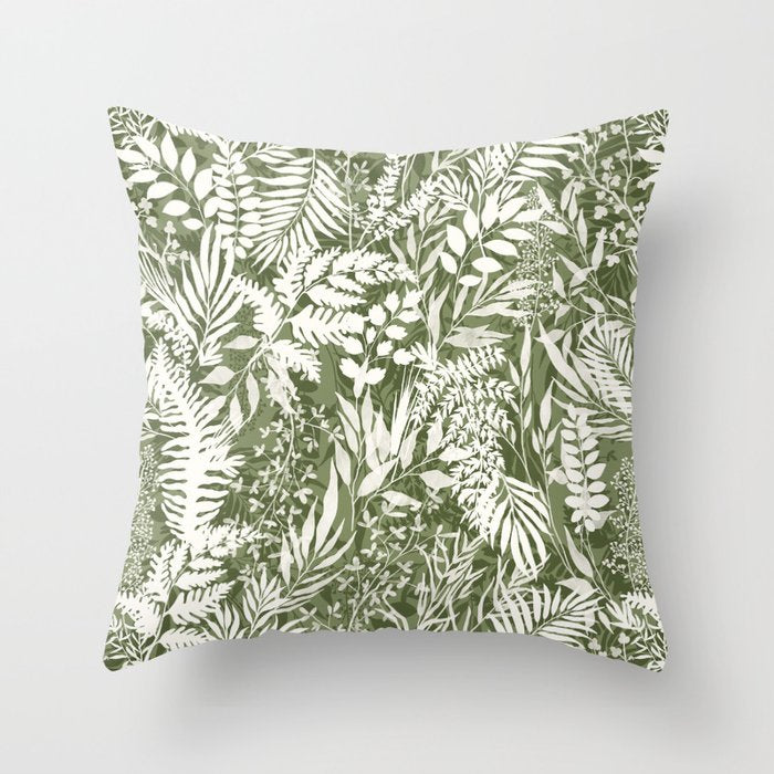 Leafy autumn forest GW Throw Pillow Gallery Image 1