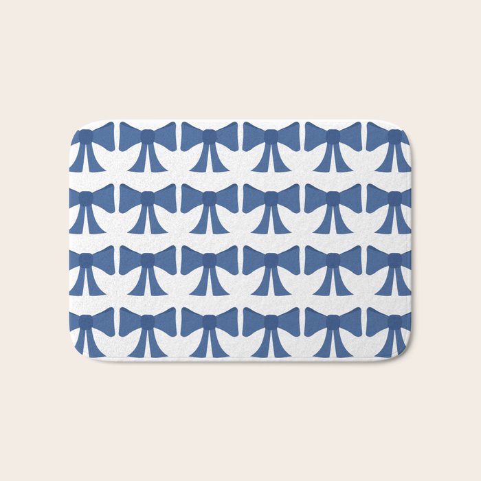 Vintage Bows V Blue Bath Mat Gallery Image 1