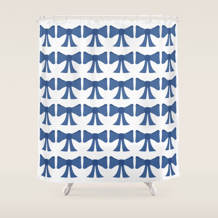 Vintage Bows V Blue Shower Curtain Gallery Image 1