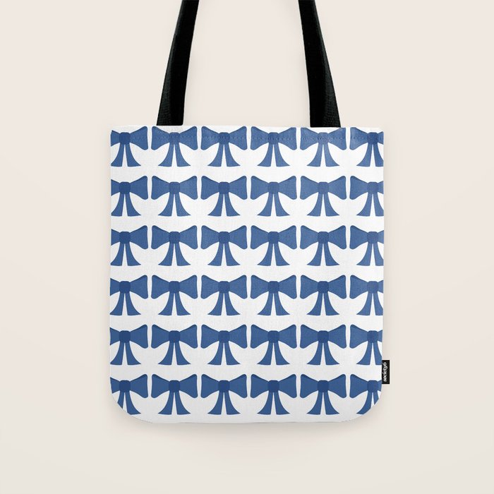 Vintage Bows V Blue Tote Bag Gallery Image 1