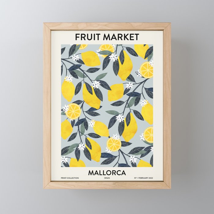 Fruit market retro Mallorca inspiration Mini Art Print Gallery Image 1