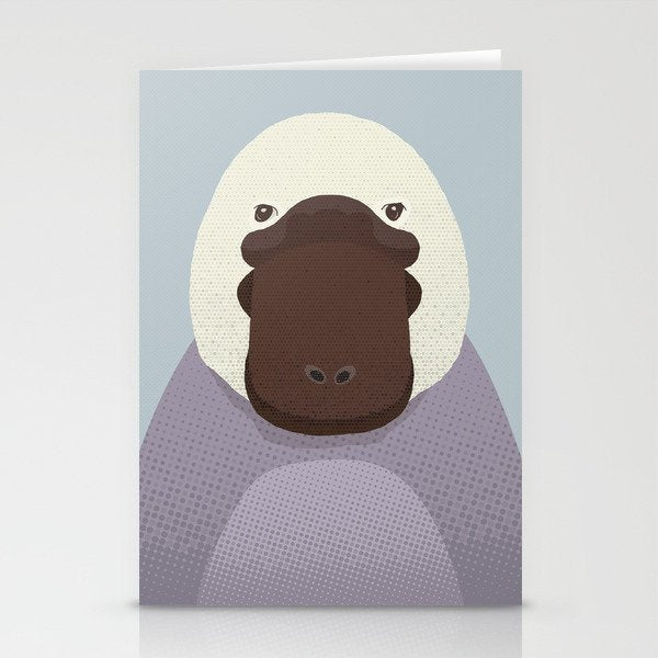 Whimsy Platypus, Animal Portrait Stationery Card Gallery Image 1