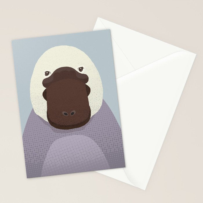 Whimsy Platypus, Animal Portrait Stationery Card Gallery Image 2