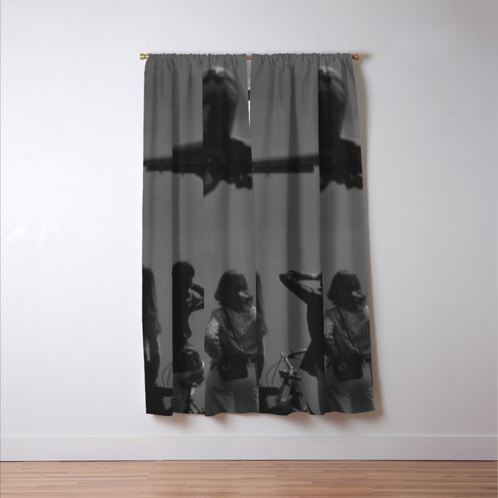 Steady As She Goes 31 aircraft coming in for a landing black and white photography- photographs Window Curtain Gallery Image 3