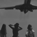 Steady As She Goes 31 aircraft coming in for a landing black and white photography- photographs Coffee Mug Gallery Image 2