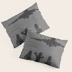 Steady As She Goes 31 aircraft coming in for a landing black and white photography- photographs Pillow Sham Gallery Image 3