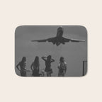 Steady As She Goes 31 aircraft coming in for a landing black and white photography- photographs Bath Mat Gallery Image 1