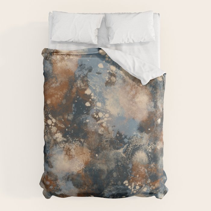 Earth watercolor splashes 2 Duvet Cover Gallery Image 1