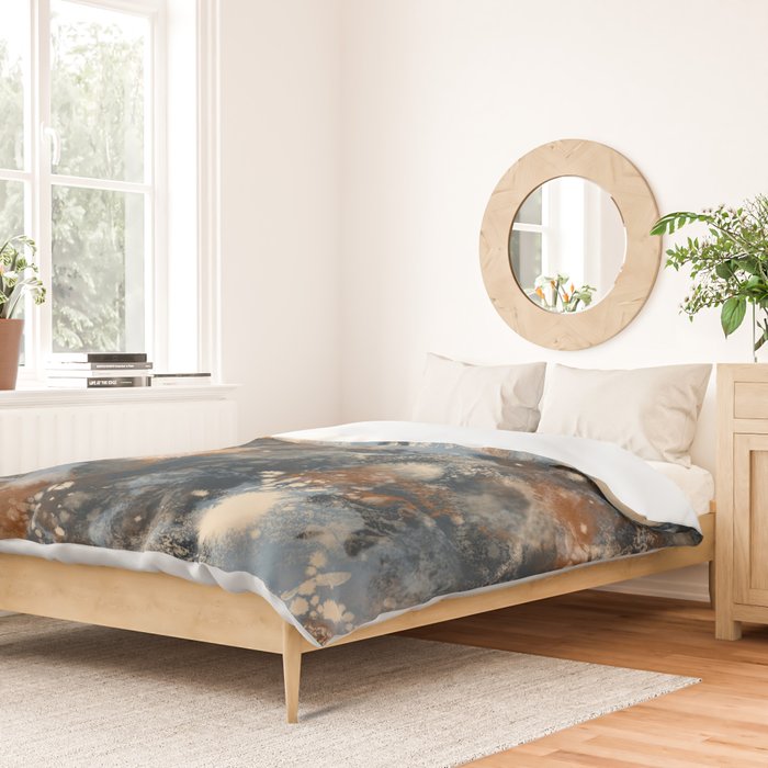 Earth watercolor splashes 2 Duvet Cover Gallery Image 2