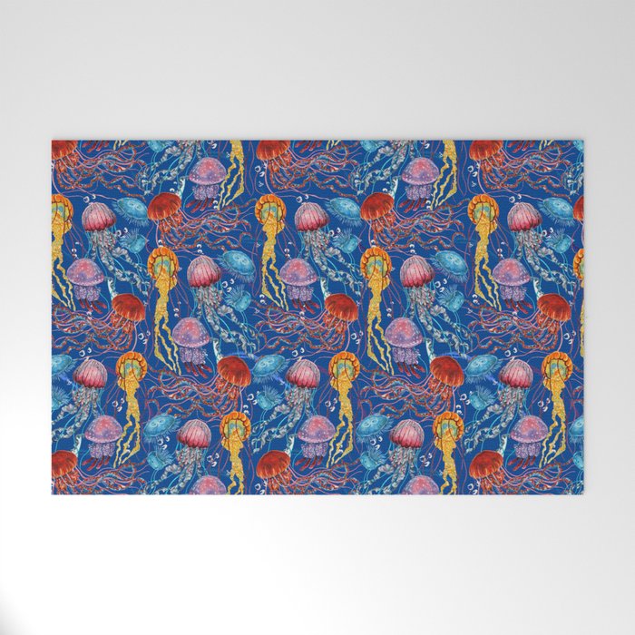 Jellyfish Collection - blue Welcome Mat Gallery Image 1