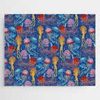 Jellyfish Collection - blue Jigsaw Puzzle Gallery Image 1