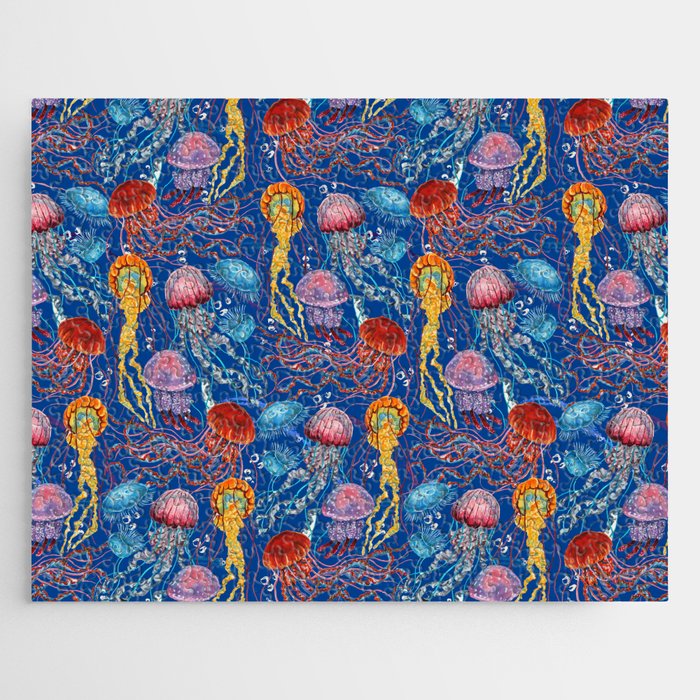 Jellyfish Collection - blue Jigsaw Puzzle Gallery Image 1