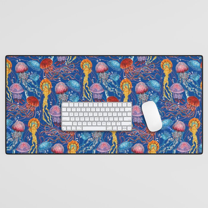 Jellyfish Collection - blue Desk Mat Gallery Image 1