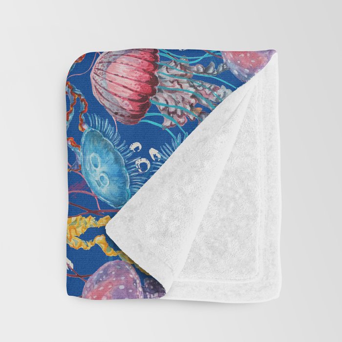 Jellyfish Collection - blue Throw Blanket Gallery Image 3