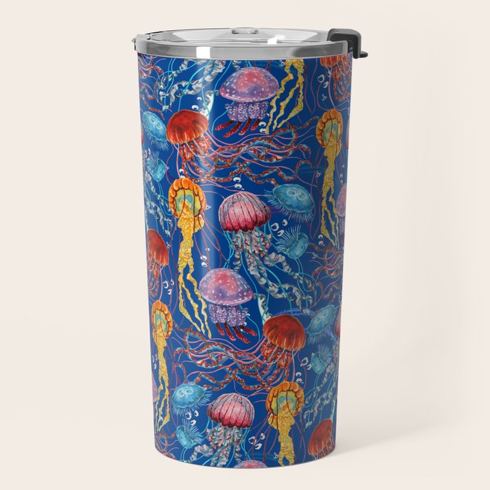 Jellyfish Collection - blue Travel Mug Gallery Image 2