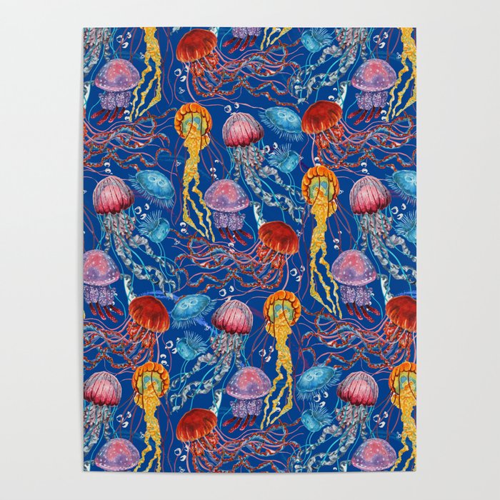 Jellyfish Collection - blue Poster Gallery Image 4
